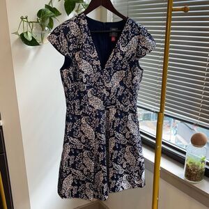 Vince Camuto Navy Floral Dress